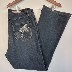 Y2K COS Jeans Flare Embroidered Size 12